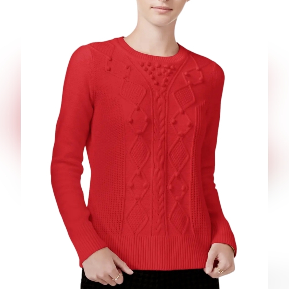 Maison Jules Womens Popcorn Knit Sweater